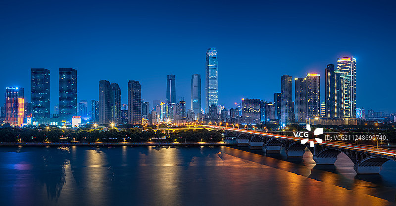 长沙城市全景天际线图片素材