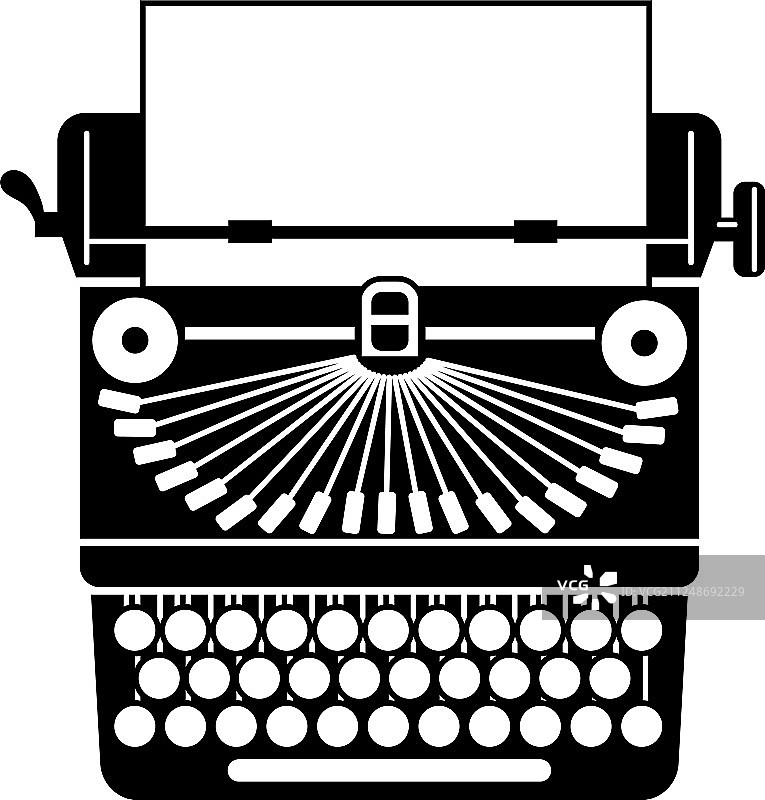 复古打字机简约图标图片素材