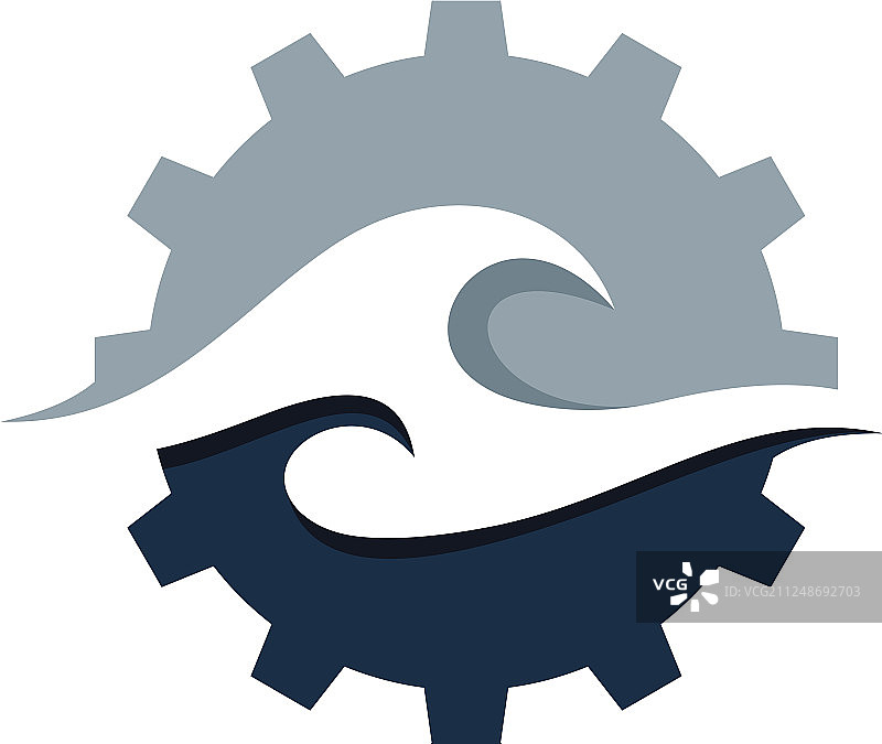 齿轮波浪Logo图标设计图片素材