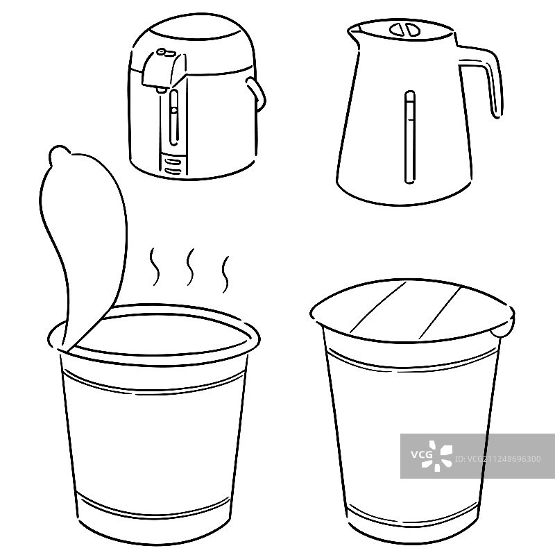 速食面和水壶图片素材