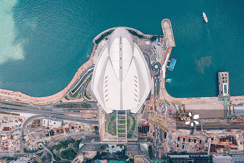 航拍香港会展中心图片素材