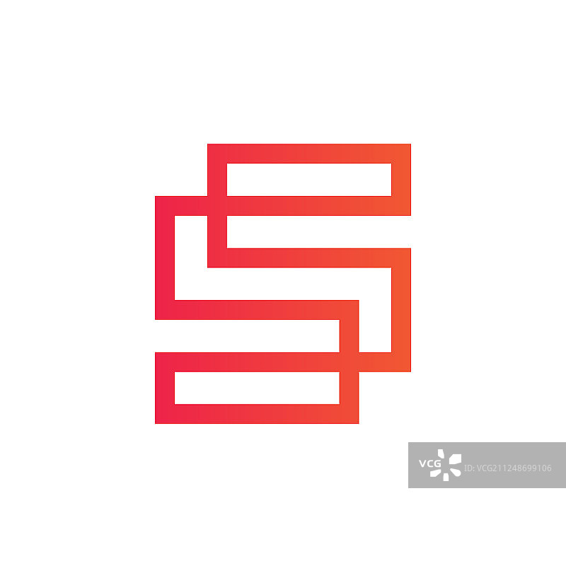 S字母优雅线条标志设计图片素材