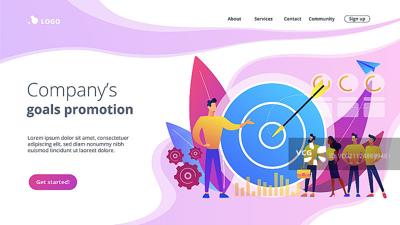 内部营销理念着陆页图片素材
