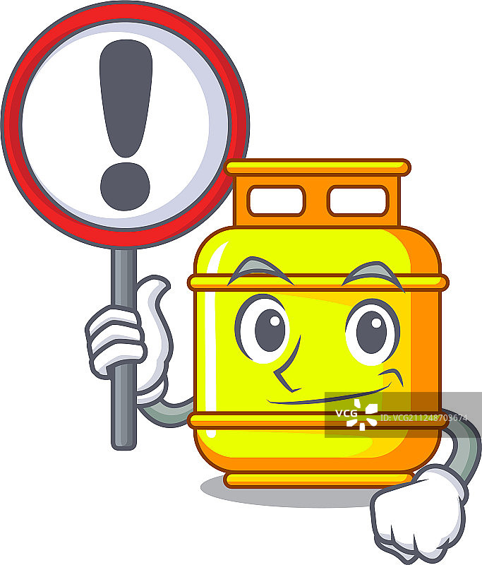 卡通易燃气体罐标志图片素材