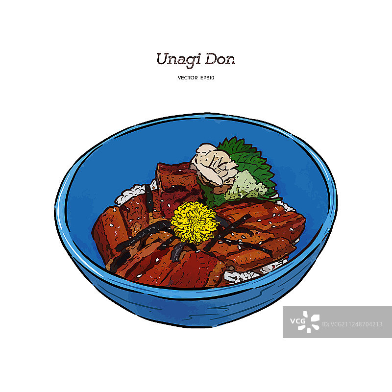 日式烤鳗鱼丼饭图片素材