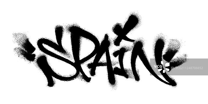 喷绘的西班牙字体涂鸦图片素材