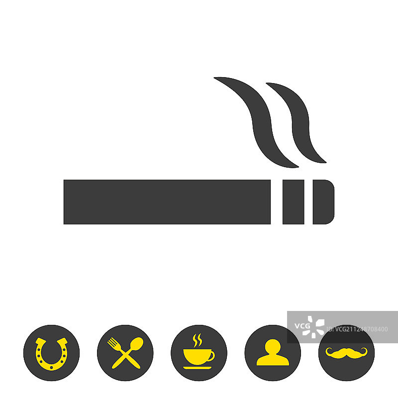 白色背景上的香烟图标图片素材