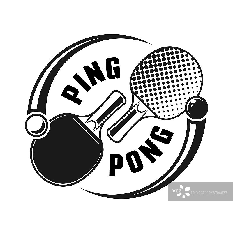 乒乓球拍logo概念图片素材