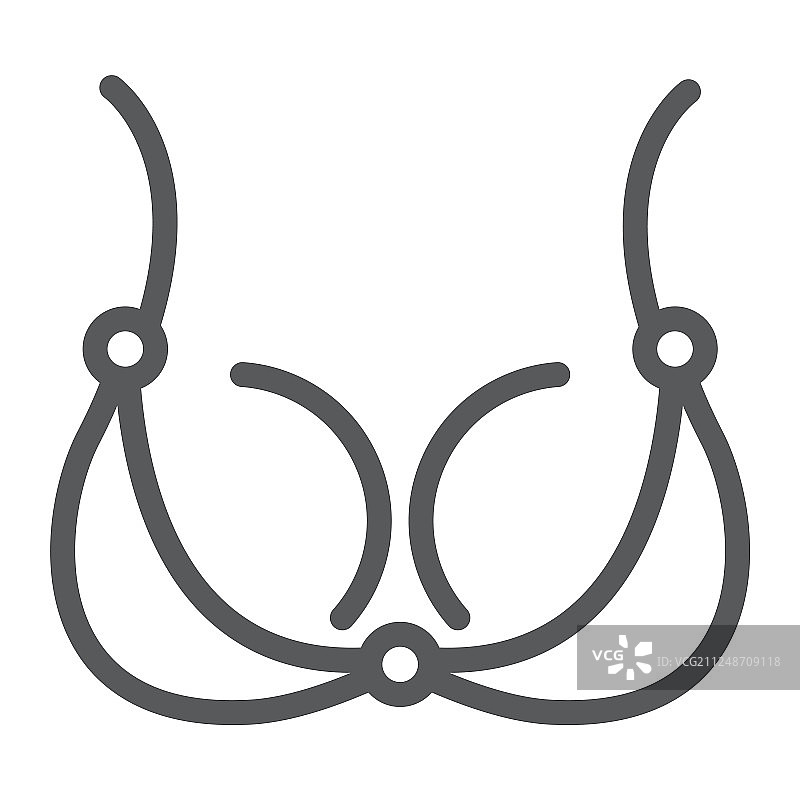 胸罩线条图标内衣和女性内衣标志图片素材