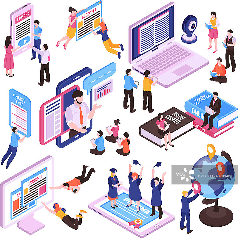 在线培训2.5D素材图片素材