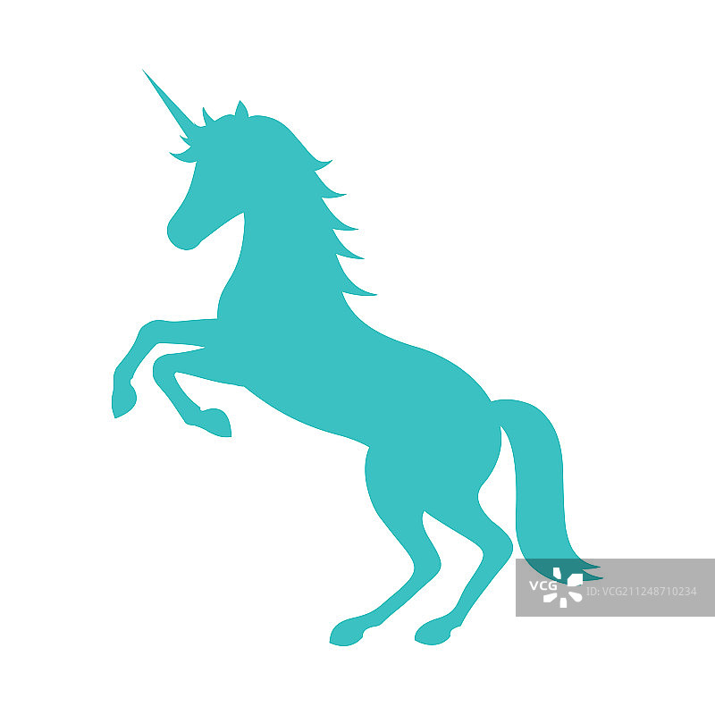 白色背景上的独角兽图标轮廓图片素材