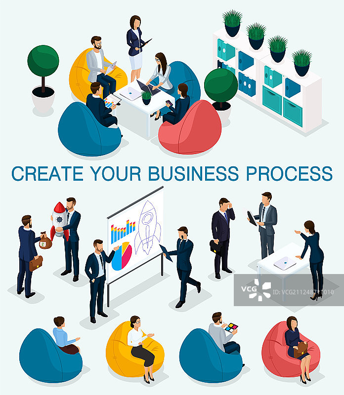 2.5D商务人士创业发展图片素材