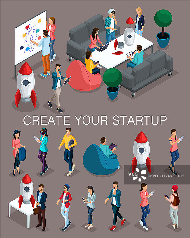 2.5D商务人士创业发展图片素材