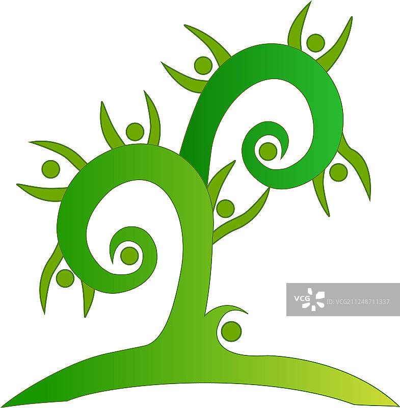 树木漩涡人物Logo图片素材