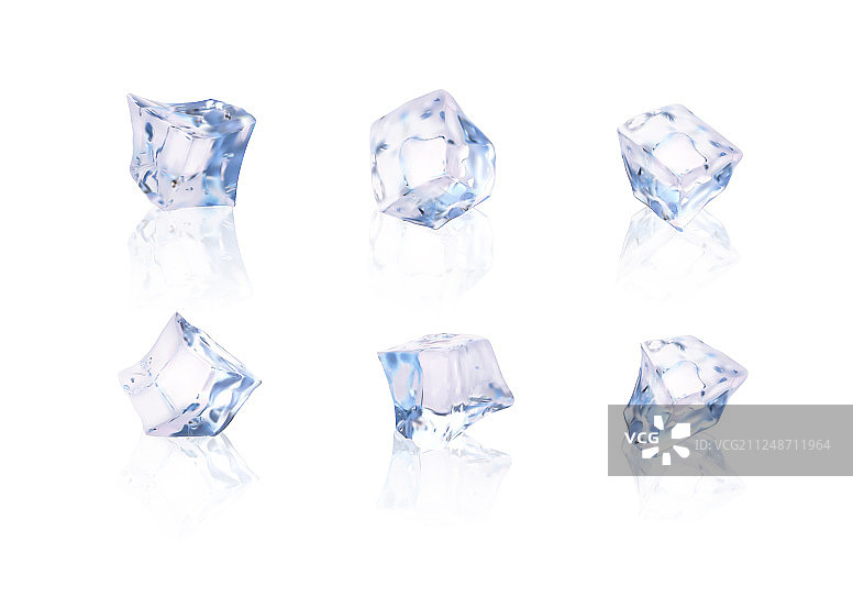 六个透明冰块图片素材