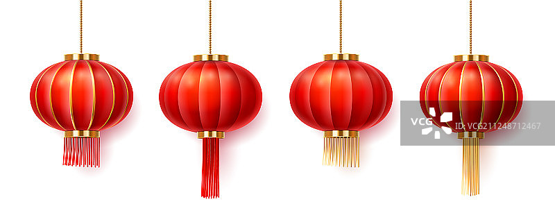 中国新年唐人街灯笼集合图片素材