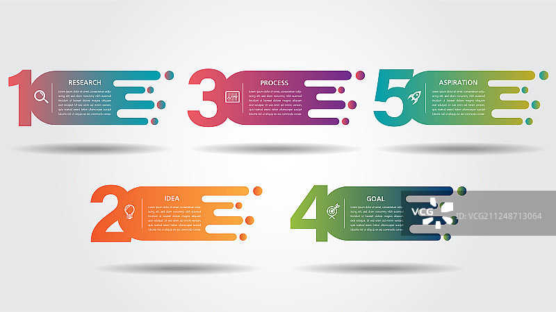 含图标的商业信息图表道路设计模板图片素材