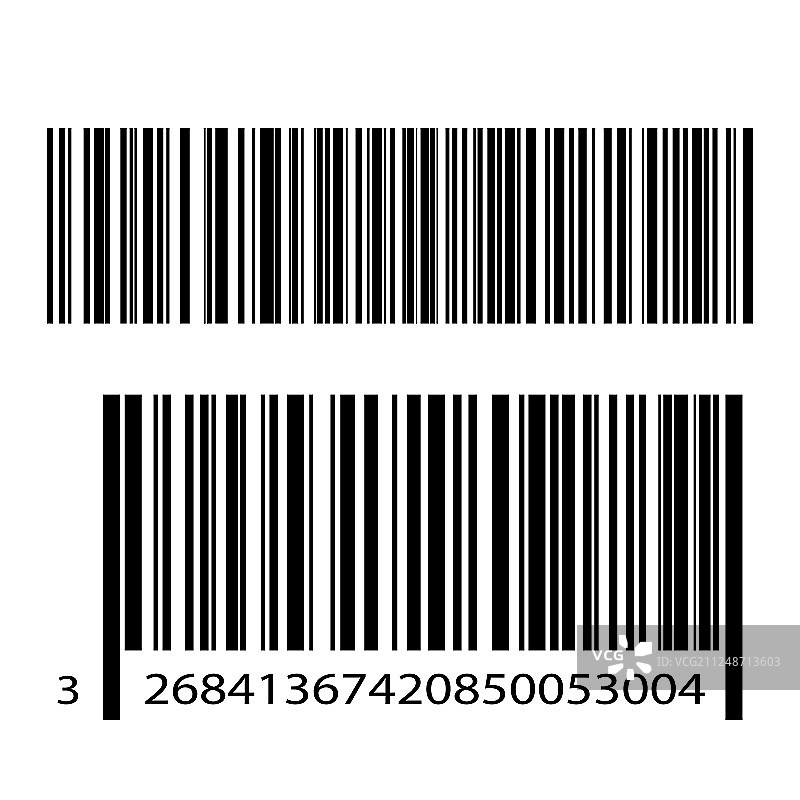 逼真的条形码图标集图片素材