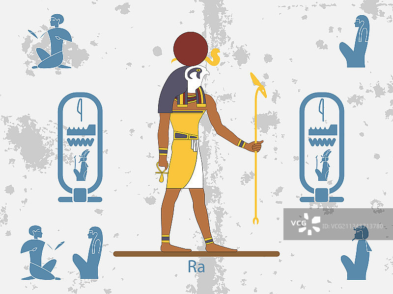 古埃及背景太阳神 - 拉太阳神图片素材