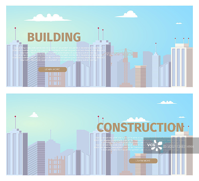 建筑行业扁平化网页banner合集图片素材
