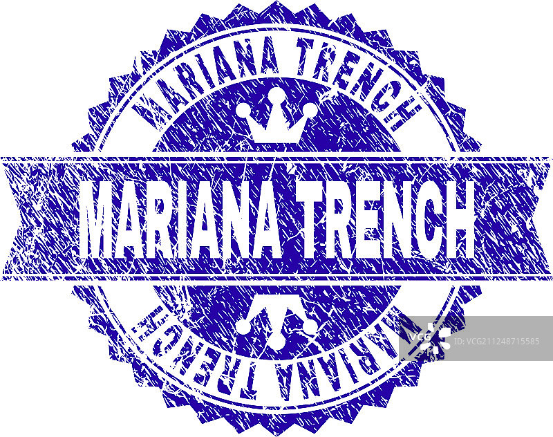 带纹理的马里亚纳海沟印章图片素材