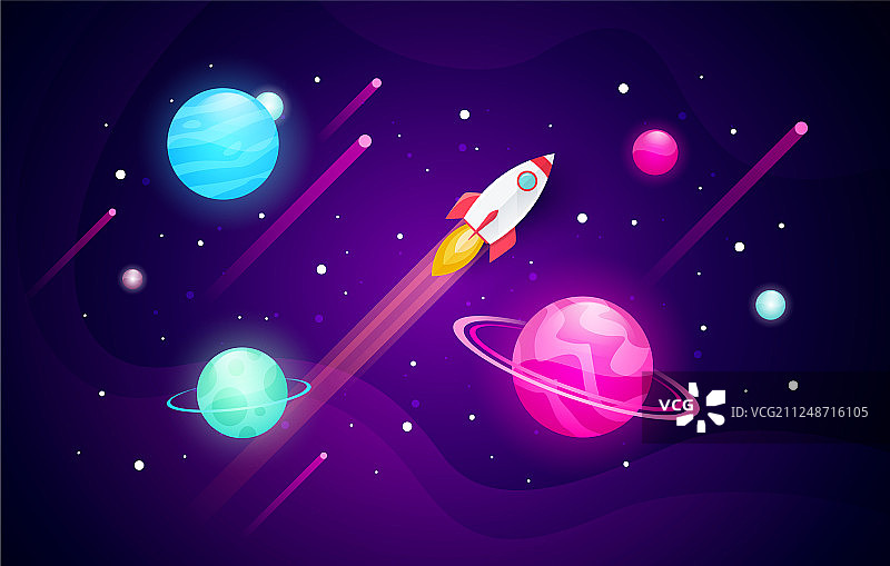 行星火箭太空探索背景图片素材
