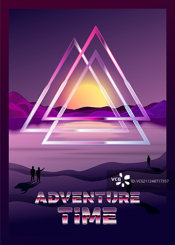 80年代复古未来主义风格海报模板图片素材