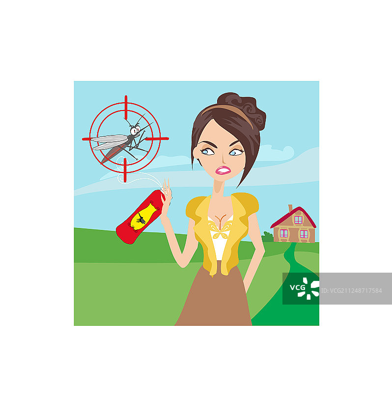 在花园里捕捉蚊子图片素材