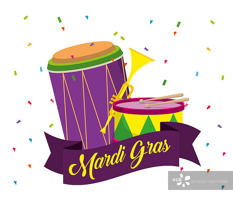 狂欢节鼓和小号图片素材