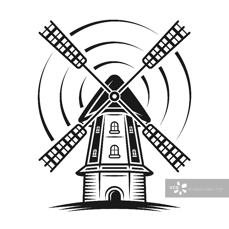 带有旋转线的风车图片素材