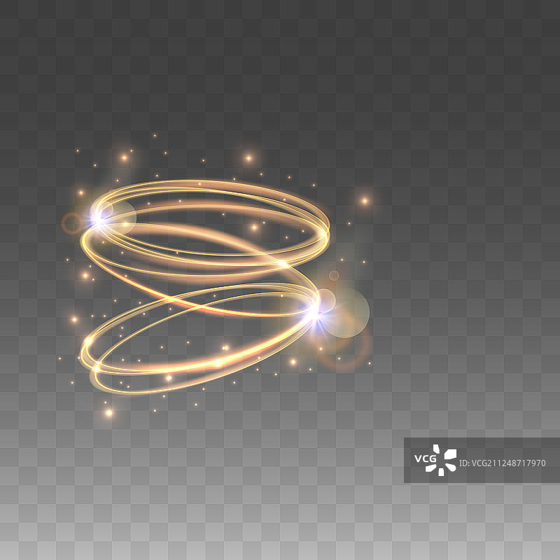 金色发光圆圈光效图片素材