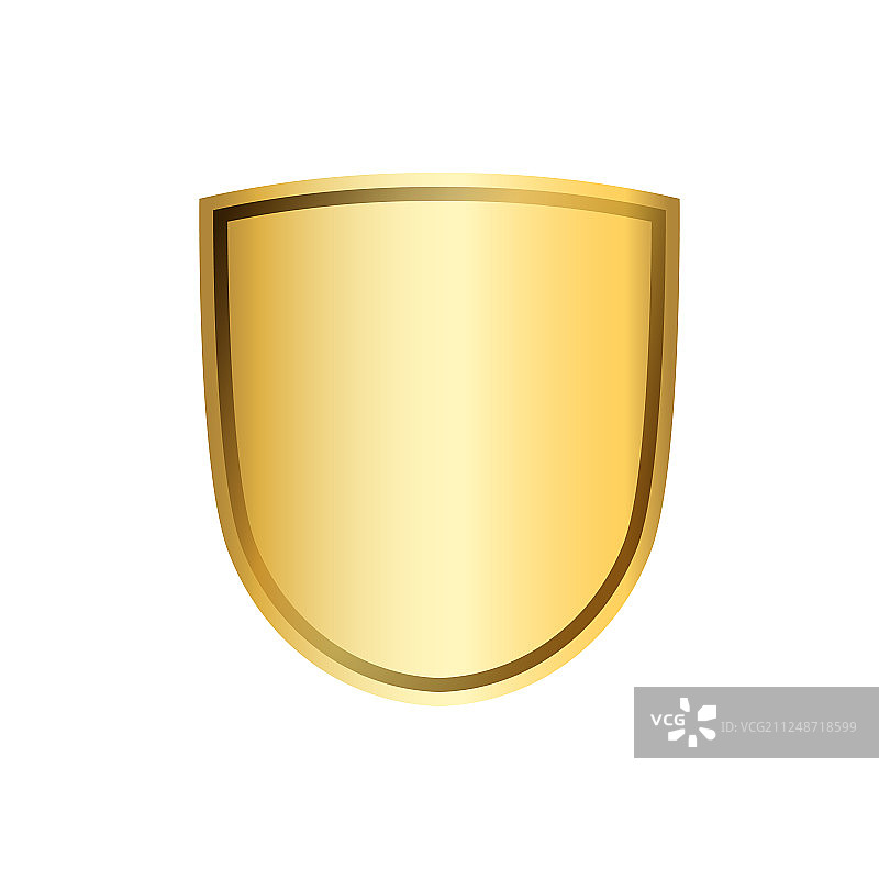 金色盾牌形状图标3D金色标志图片素材