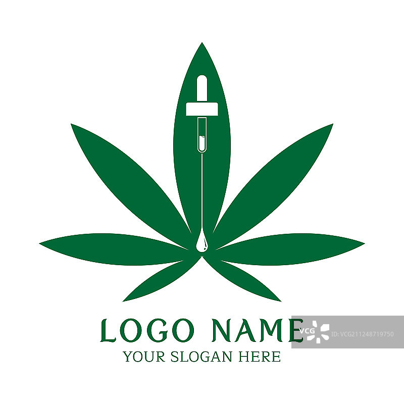医用大麻叶logo设计图片素材
