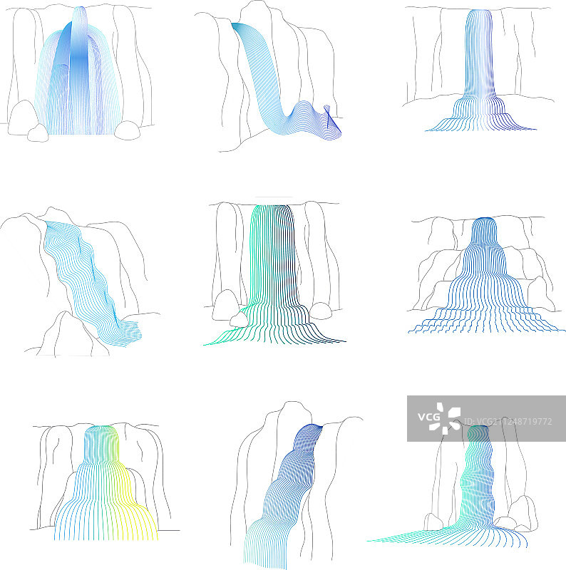 瀑布景观图片素材