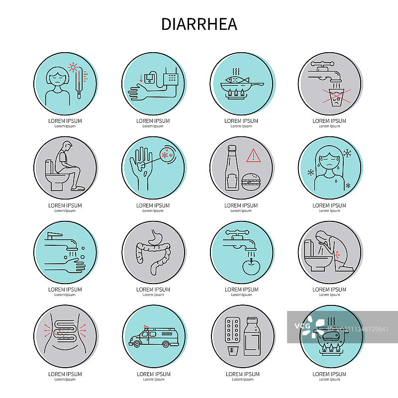 腹泻图标合集图片素材