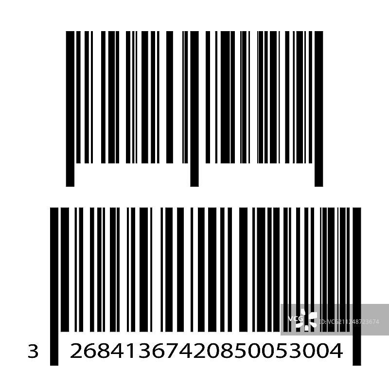 逼真的条形码图标集图片素材