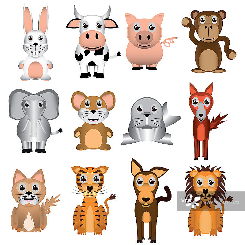 图形动物合集图片素材