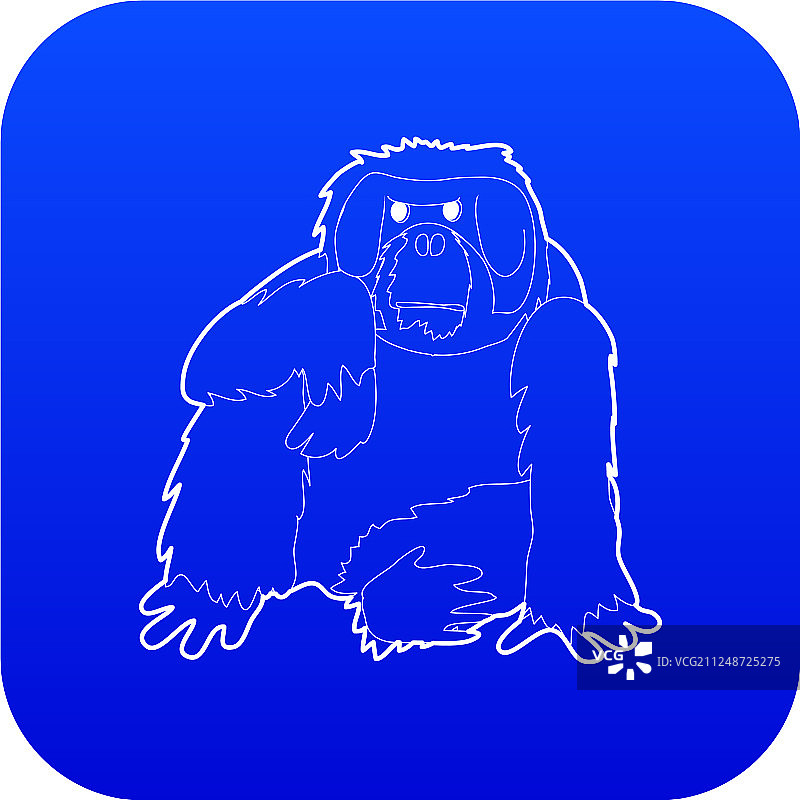 蓝色猩猩图标图片素材