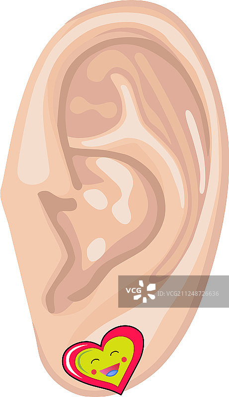 人的耳朵和耳环图片素材