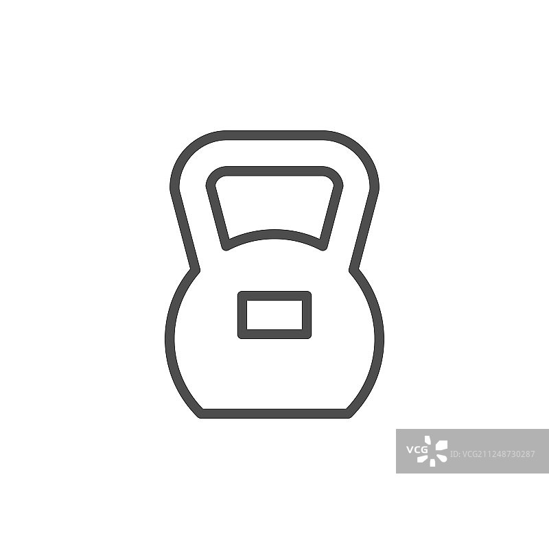 健身壶铃线条轮廓图标图片素材