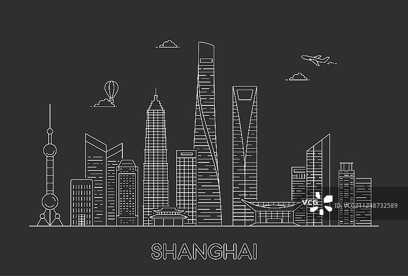 上海城市天际线图片素材