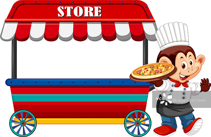 白色背景上的猴子厨师图片素材