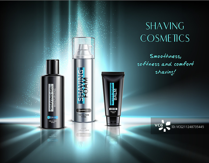 逼真剃须化妆品组合图片素材
