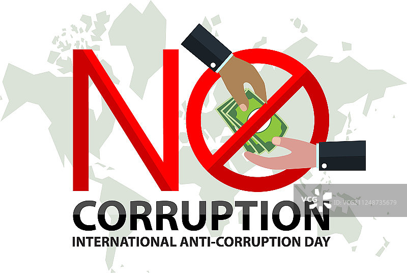 禁止腐败标志（白天与商人握手）图片素材