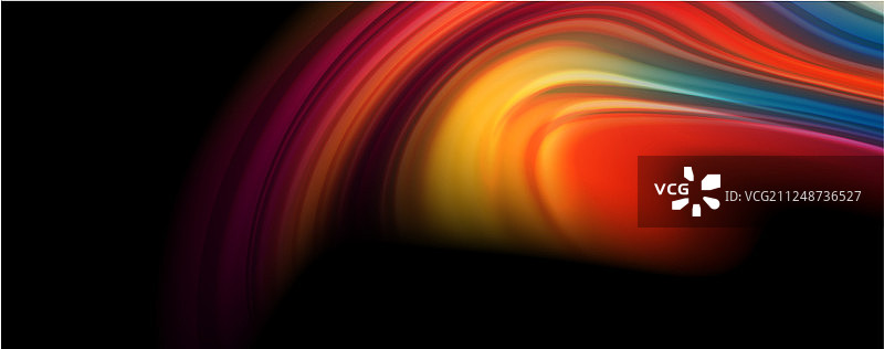 抽象波浪线条流体彩虹风格的颜色图片素材