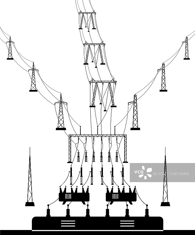 电力网格变电站图片素材