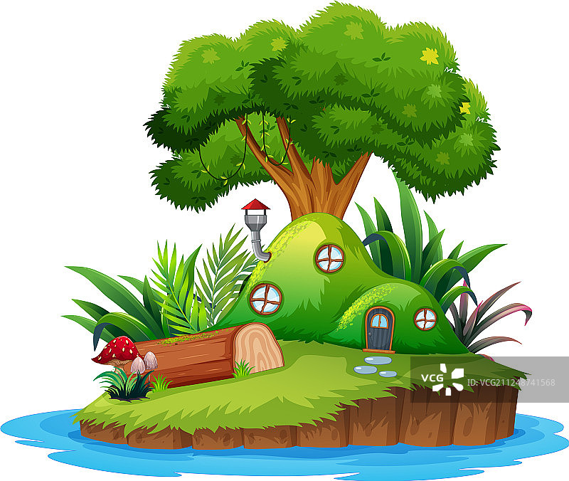 独立梦幻岛屿房屋图片素材