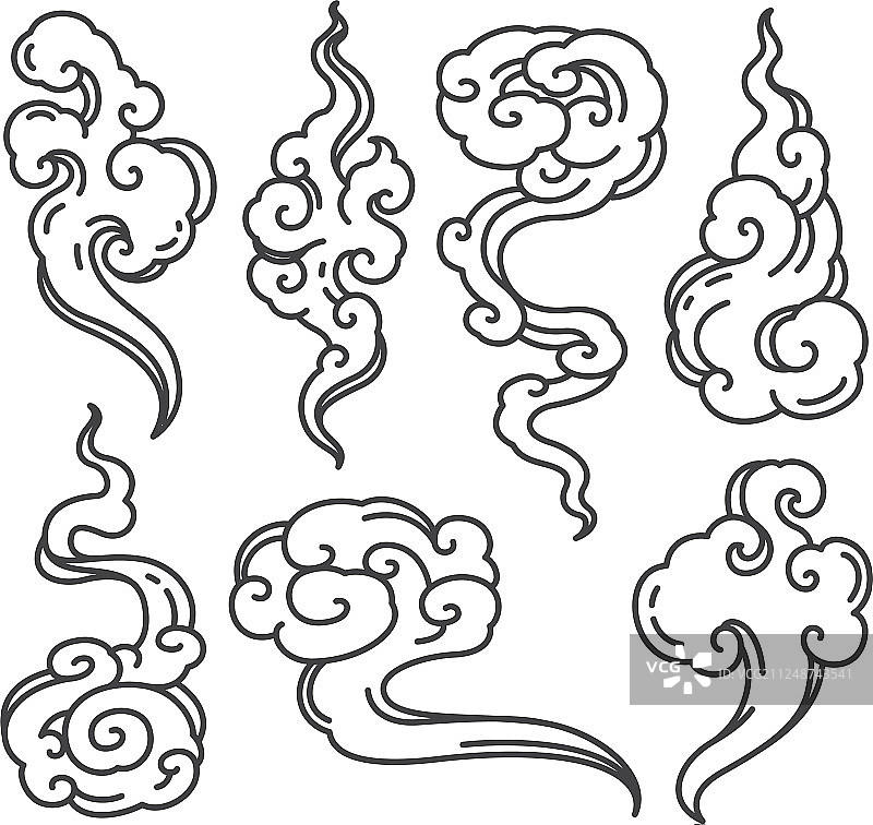 抽象云纹中国风图案图片素材