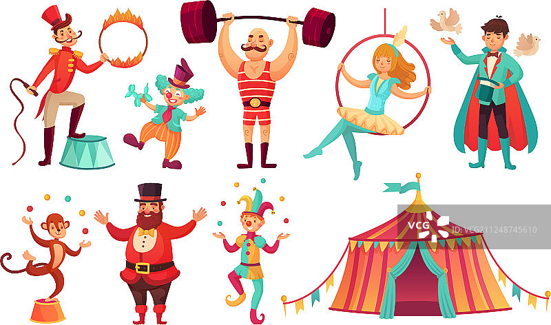 杂耍动物的马戏团角色杂耍者图片素材