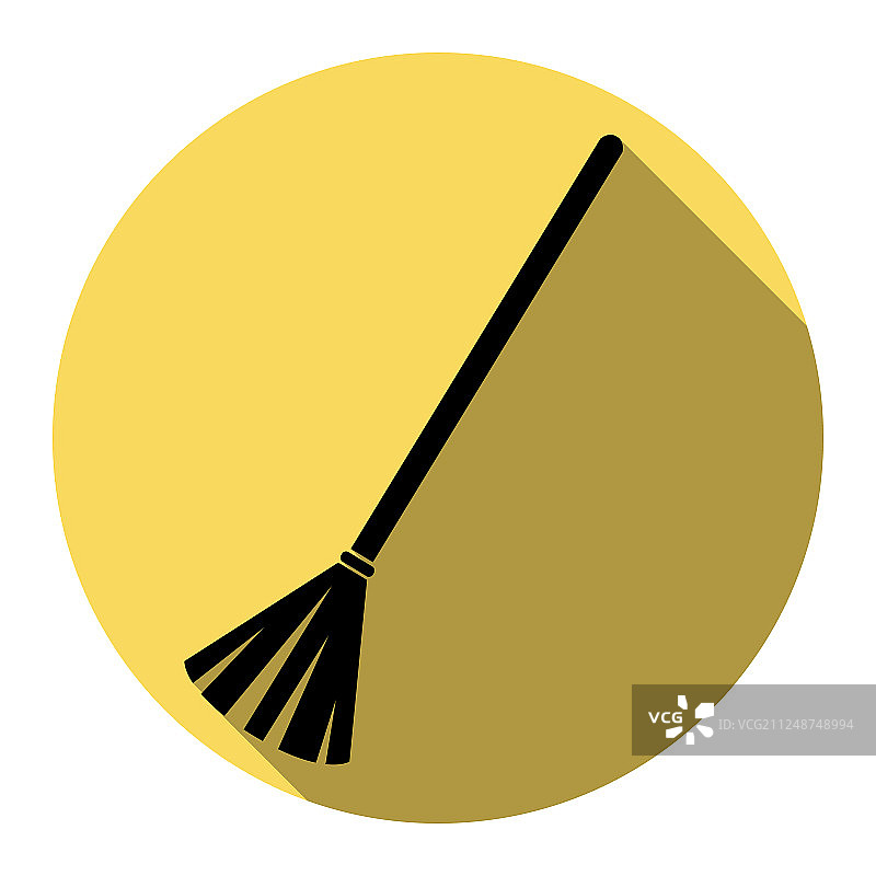 带手柄的黑色扫帚标志图片素材